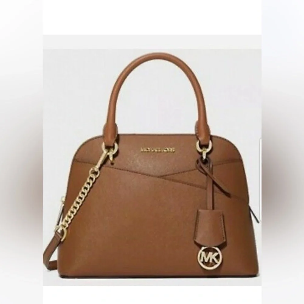 Michael Kors Jet Set Travel Medium Saffiano Leather Dome Satchel - Picture 9 of 13